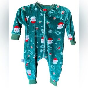 Baby Christmas Santa 🎅  Fleece 1 Piece Pajama 12-18 Months